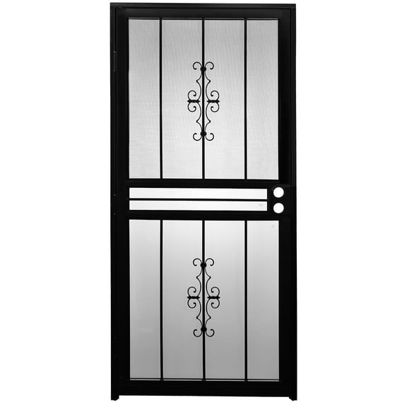 Sdstone Grisham Deluxe Metal Steel Security Door, Black, 34'' x 80''
