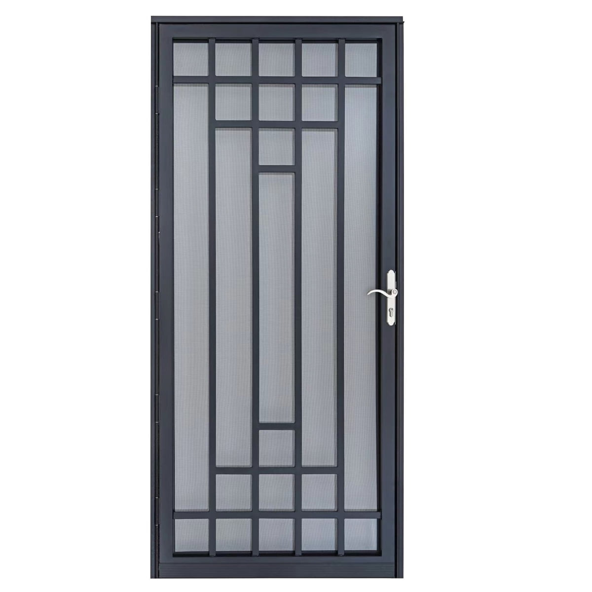 Grisham Deluxe Steel Security Door, 36" X 80" Iron Security Storm Door Conveysï¼black