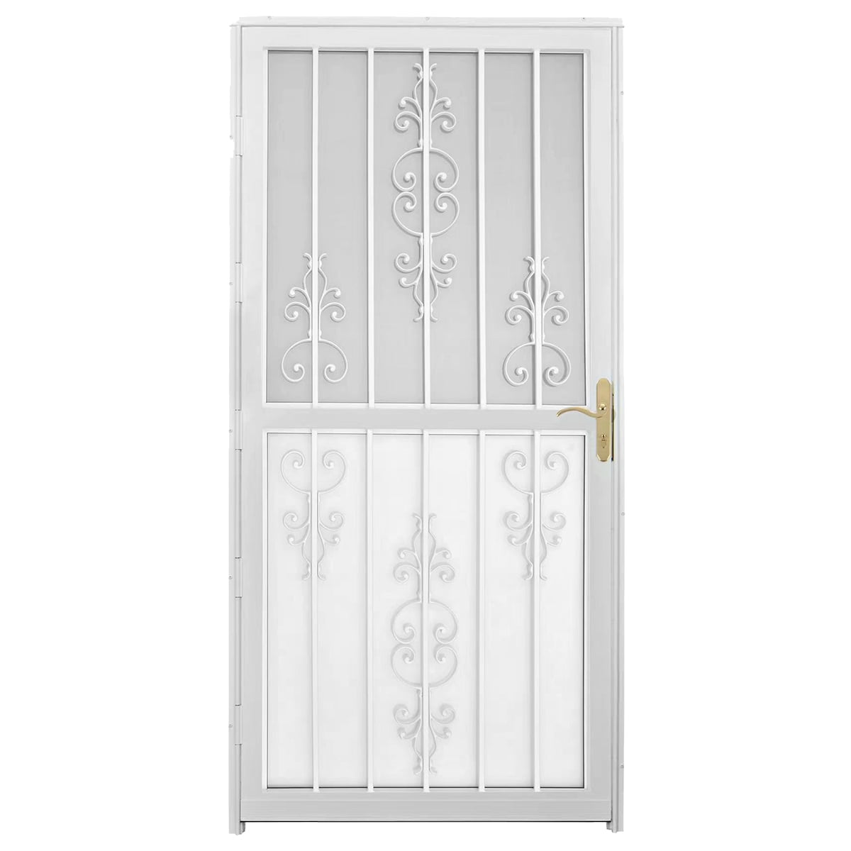Grisham Deluxe Steel Security Door,36'' x 80'' Metal Tempered Glass