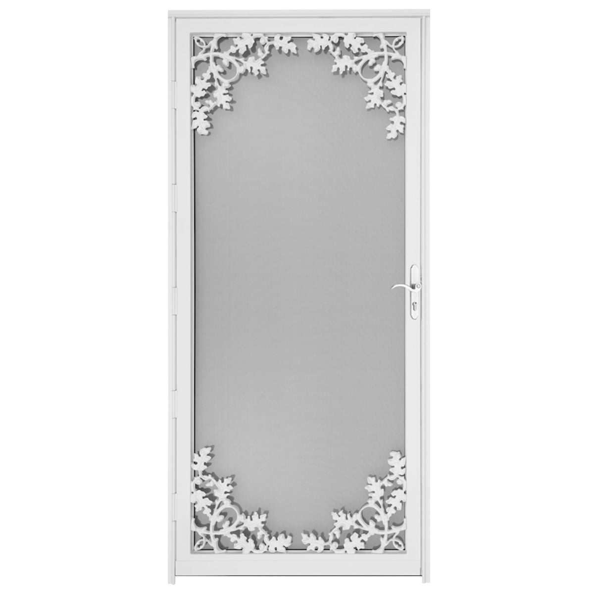 Grisham Deluxe Steel Security Door,36'' x 80'' Metal Tempered Glass