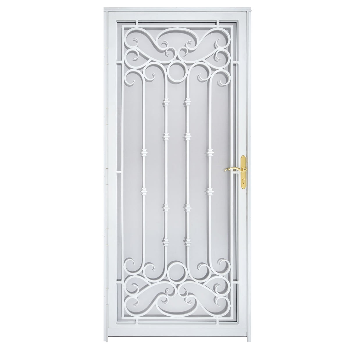 Grisham Deluxe Steel Security Door,36'' x 80'' Metal Tempered Glass