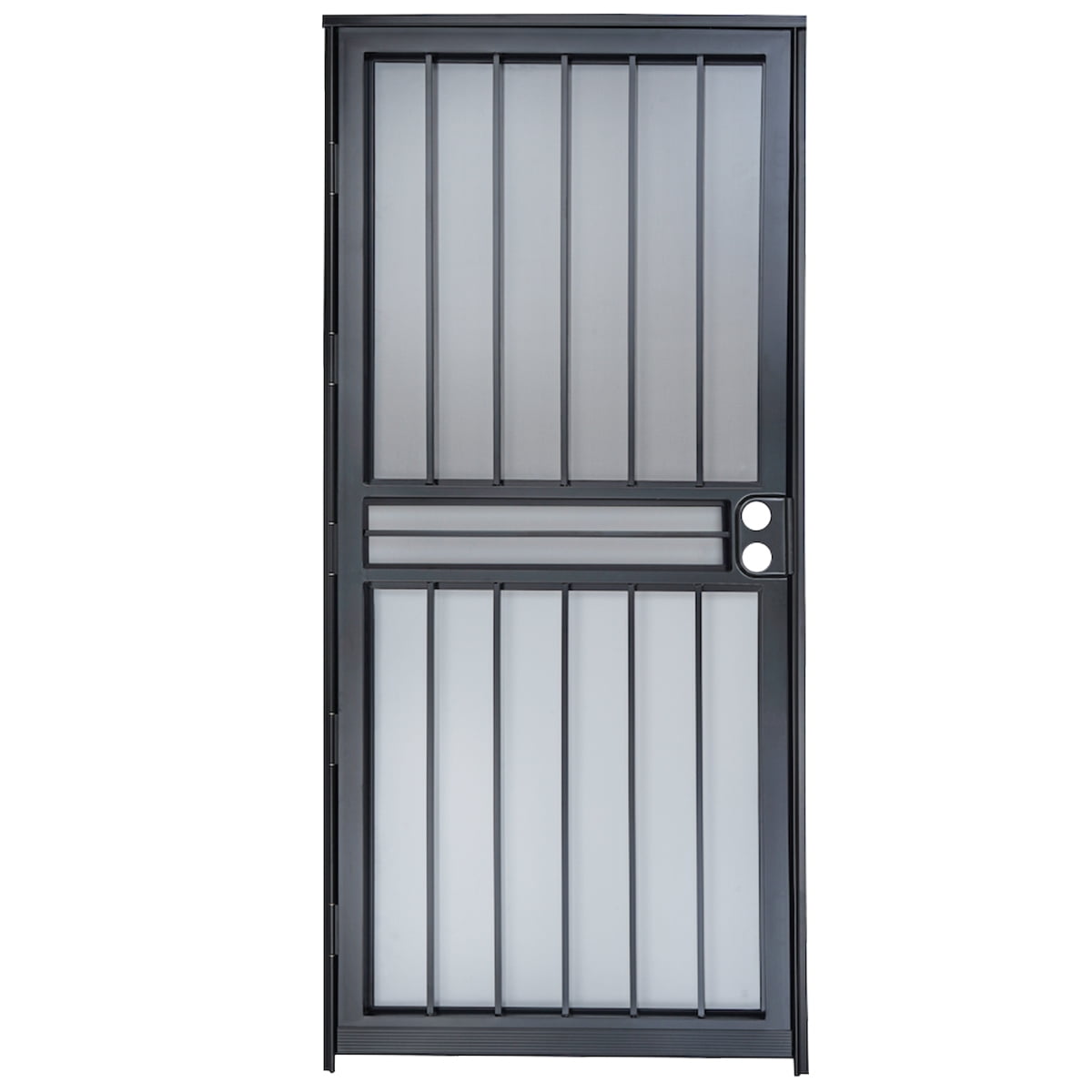 Grisham Deluxe Steel Security Door,36'' x 80'' Metal Tempered Glass Door  Screen Replacement Enter Doors,Storm Door (450 Black) - Walmart.com, image size:1200x1200