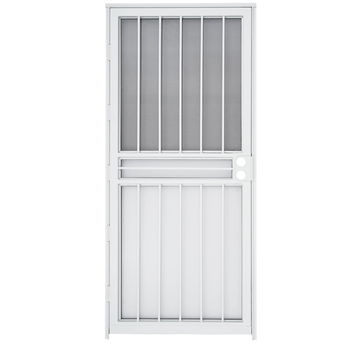 Grisham Deluxe Steel Security Door,36'' x 80'' Metal Tempered Glass