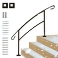 thumbnail image 1 of Grisham Handrails for Outdoor Steps,4 Step Handrail Fits 1 to 4 Steps Aluminum Hand Rail Stair Railing Kit (Cooper), 1 of 7