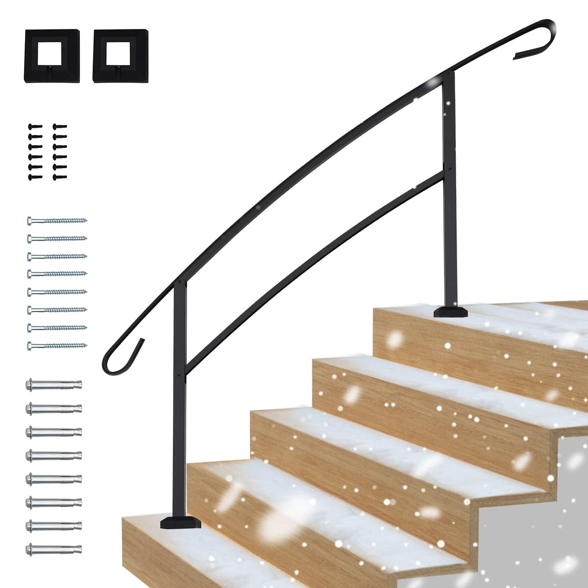 Grisham 5 Step Aluminum Handrail Kit for Indoor/Outdoor, Porch Stair