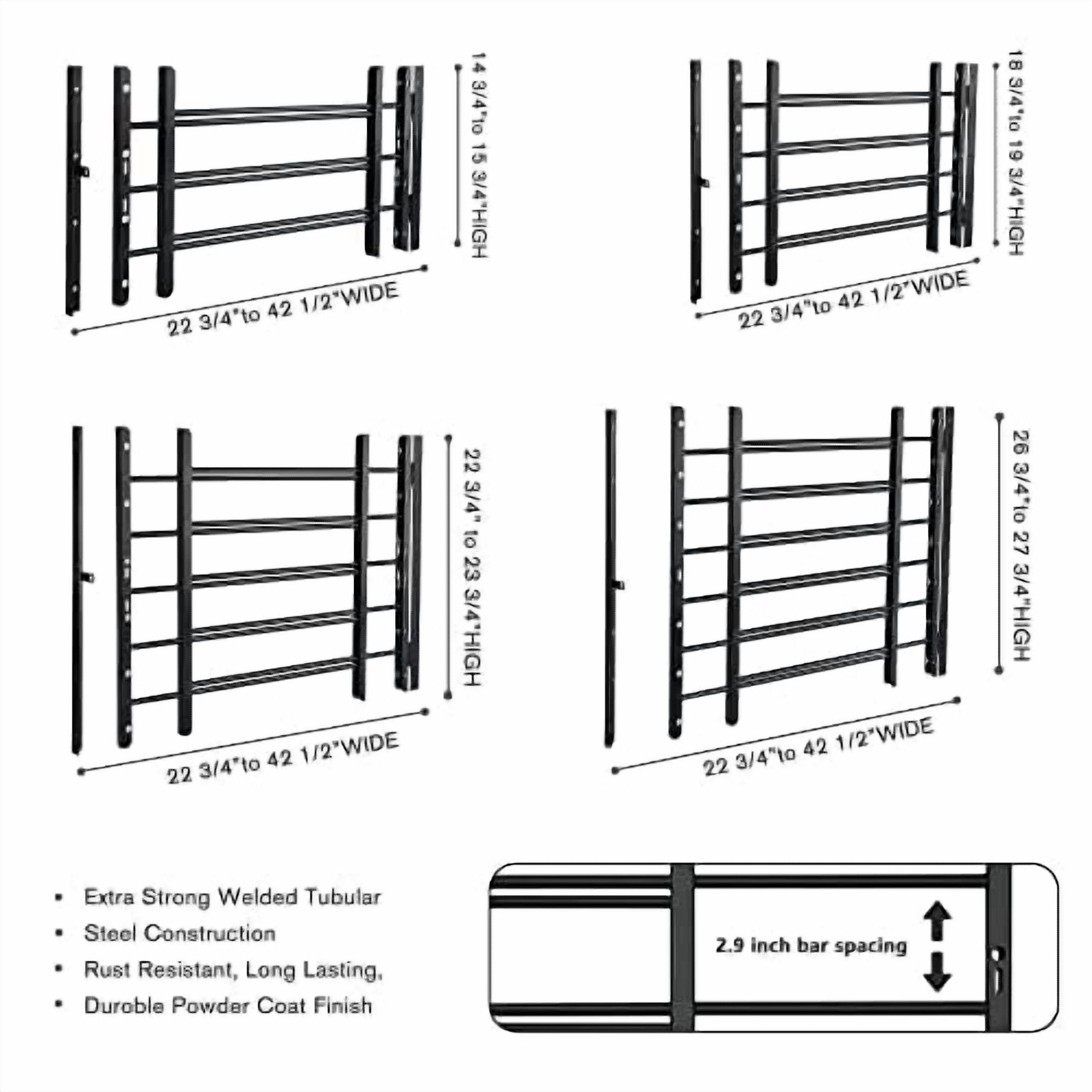 Window Locking Channel Grisham Swing Open Window Guards - PRE-Hinged with Locking Channel ...