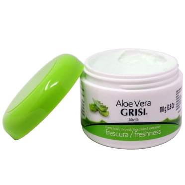 Grisi Aloe Vera Face Cream Moisturizer for All Skin Types, Soothing and Regenerating, 3.8 oz Jar