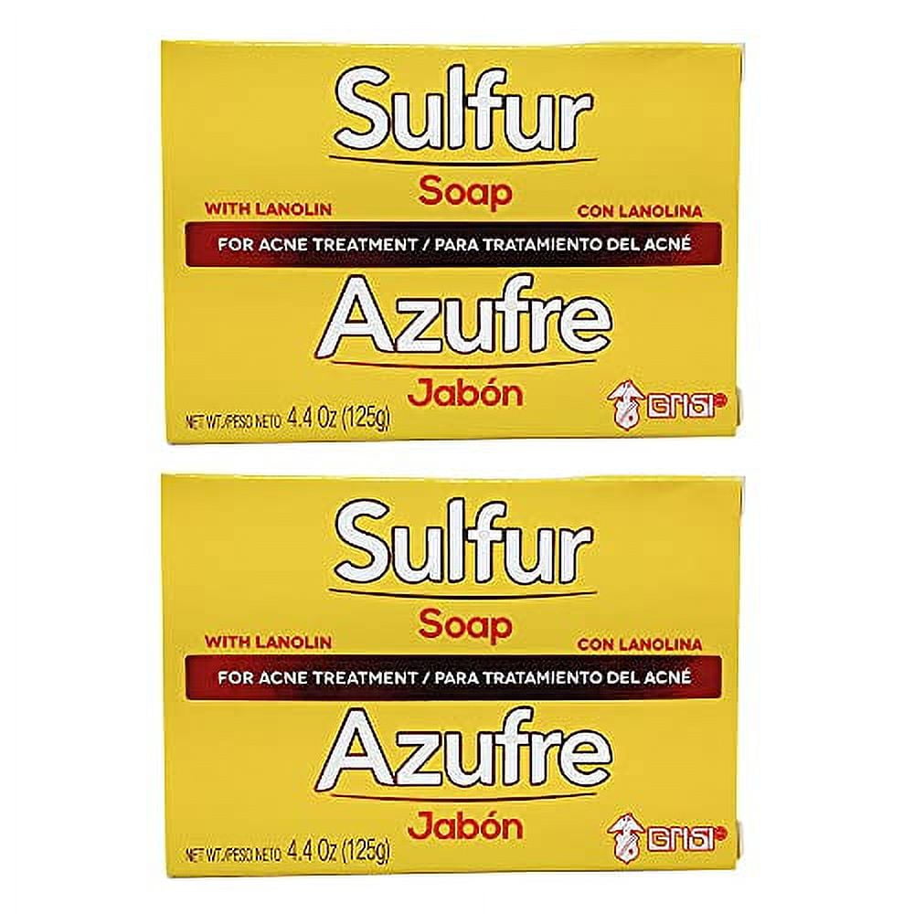 Grisi Bio Sulfur Soap with Lanolin, 4.4 oz (Pack of 2)