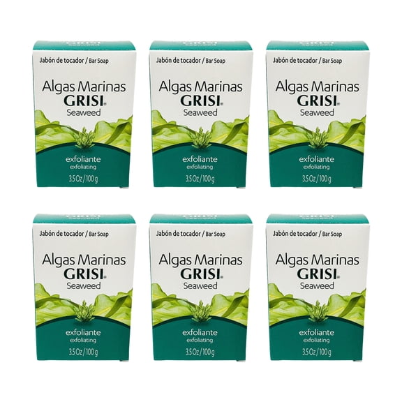 Grisi Exfoliating Seaweed Soap. Natural Full Body Cleanser. 3.5 oz. Pack of 6