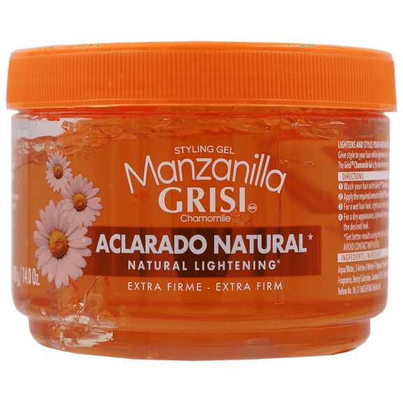 Grisi Manzanilla Chamomile Extra Hold Styling Gel, Brighten Naturally, Non-Alcohol, 14 oz Jar