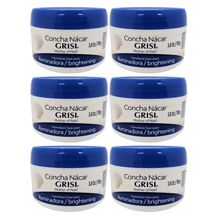 Grisi Concha Nacar Facial Cream. Lightens & Moisturizes Your Skin. 3.8 oz. Pack of 6