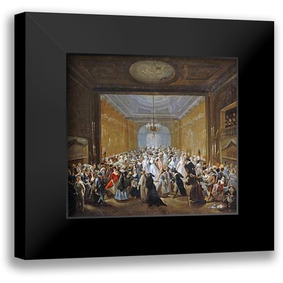 Grisoni, Giuseppe 13x12 Black Modern Framed Museum Art Print Titled - The Subscription Ball In The Haymarket