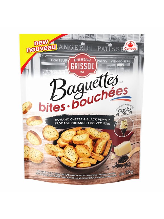 Grissol Baguettes Bites Romano Cheese & Black Pepper, 120 g (4.2 oz)
