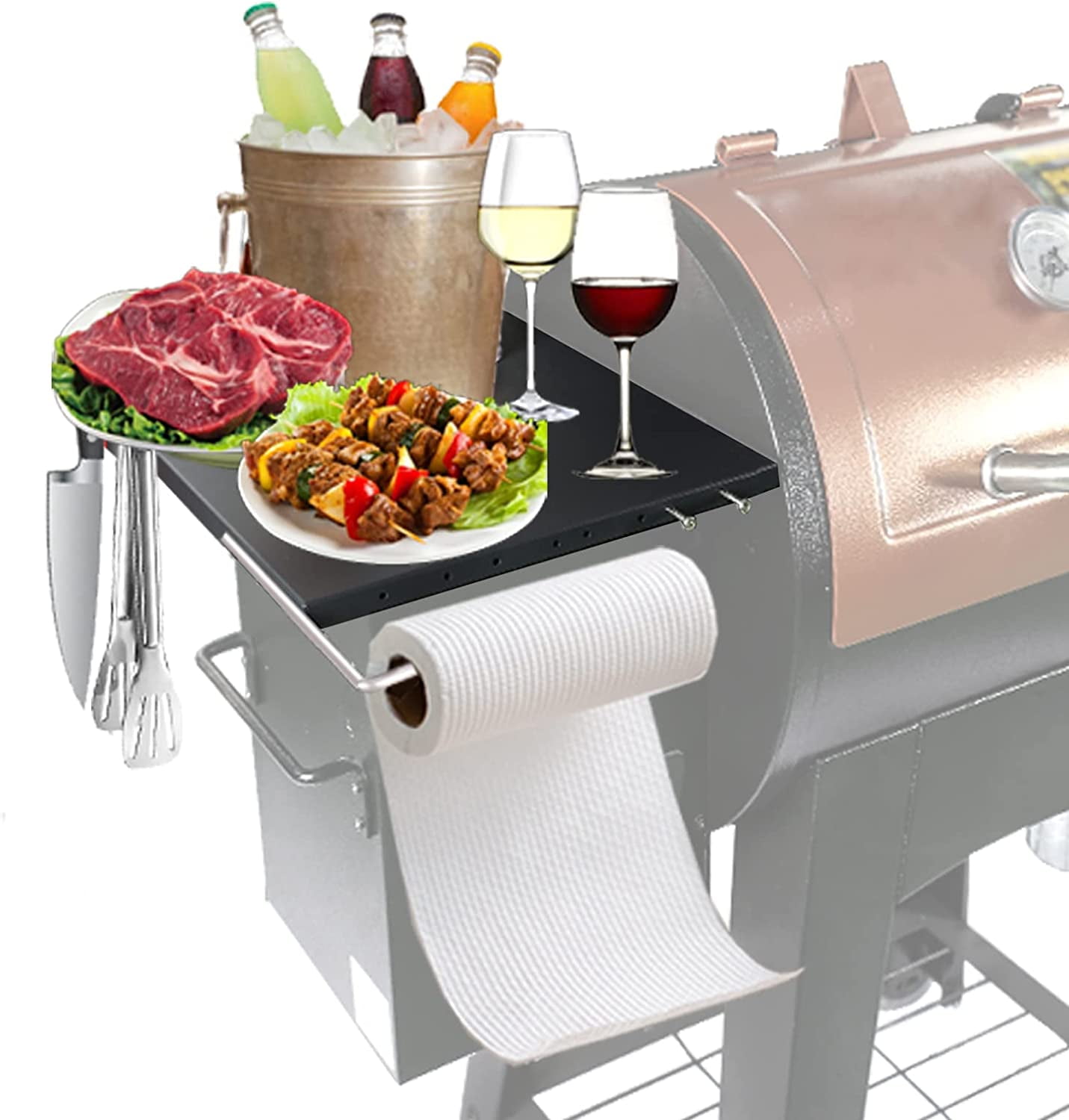 Grisun Grill Heavy Duty Table Shelf for Pit Boss Lexington 540 Wood