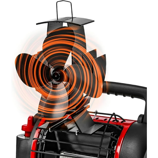 Grisun Wood Stove Fan Heat Powered, 4 Blade Heat Powered Stove Fan with