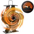 Grisun Wood Stove Fan Heat Powered, 4 Blades Fireplace Fans for Home