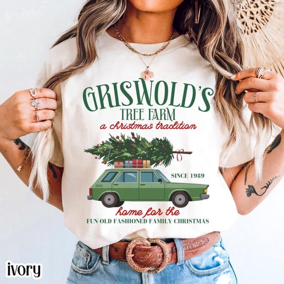Griswold Christmas Shirt, Grisworld Tree Wagon T-Shirt, Clark Christmas Movie Cotton T-shirt Size S-3XL