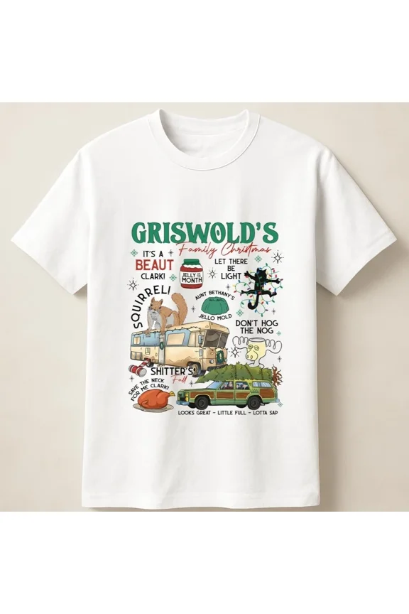 Griswold Family Christmas Vacation Clark Funny Holiday Humor Scene T Shirt