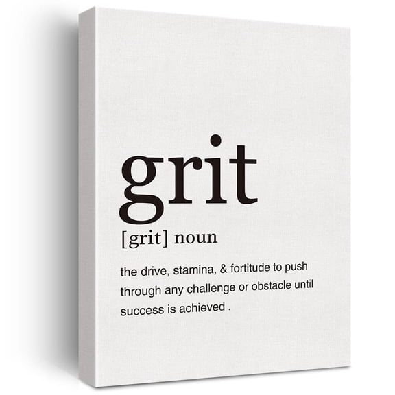 Grit Definition Print Canvas Wall Art Home Office Decor Modern Minimalist Painting Canvas Poster Ready To Hang Grit Sign Gift