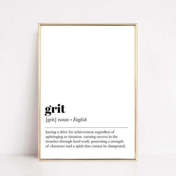 Grit Definition Print, Home Office Print, Wall Decor, Office Decor, Dictionary Art, Modern Decor, UNFRAMED PAPER POSTER, Home Decor, Vintage Gift, Living Room Dercor
