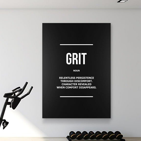 Grit Definition Wall Art, Athlete Motivation Poster, Minimalist Gym Poster, Mental Toughness Decor, Sports Mindset Art Home Decor, 8x12 UNFRAMED