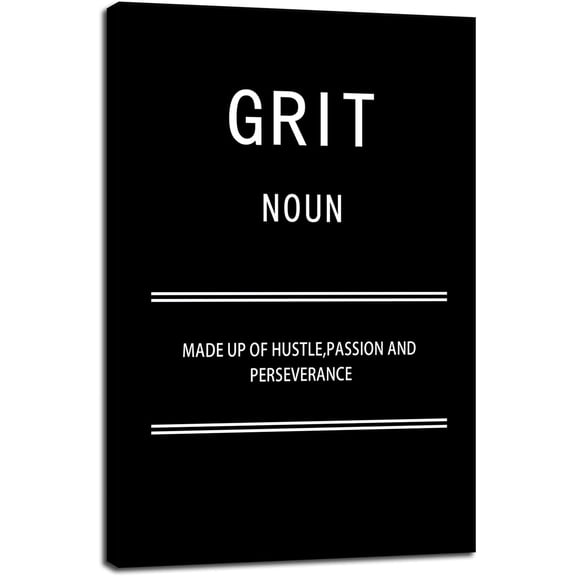 Grit Noun Motivational Posters Inspirational Canvas Wall Art Painting Inspiring Entrepreneur Quotes Picture Print Artwork Office Decoration Home Wall Decoration Framed Ready to Hang[12''''W X 18''''H]