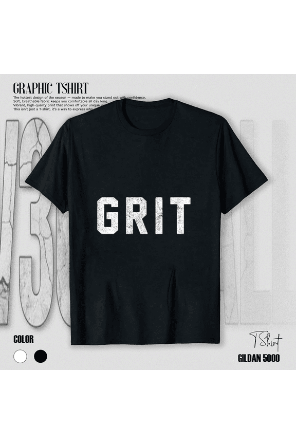 Grit Vintage Logo Hard Work Perseverance Motivation Retro Crest Unisex T-Shirt, up to size 5XL