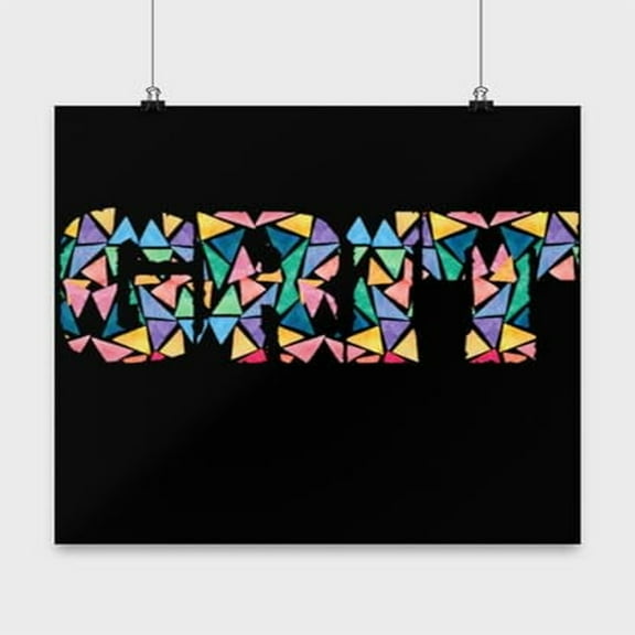 Grit and Determination Motivation Poster - 13x13in Wall Art for Inspiration