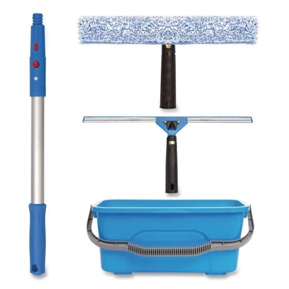 Gritt Commercial GCEGRI138B 14 x 20 in. Pro Window Cleaning Kit with Bucket & Tools, Blue & Black