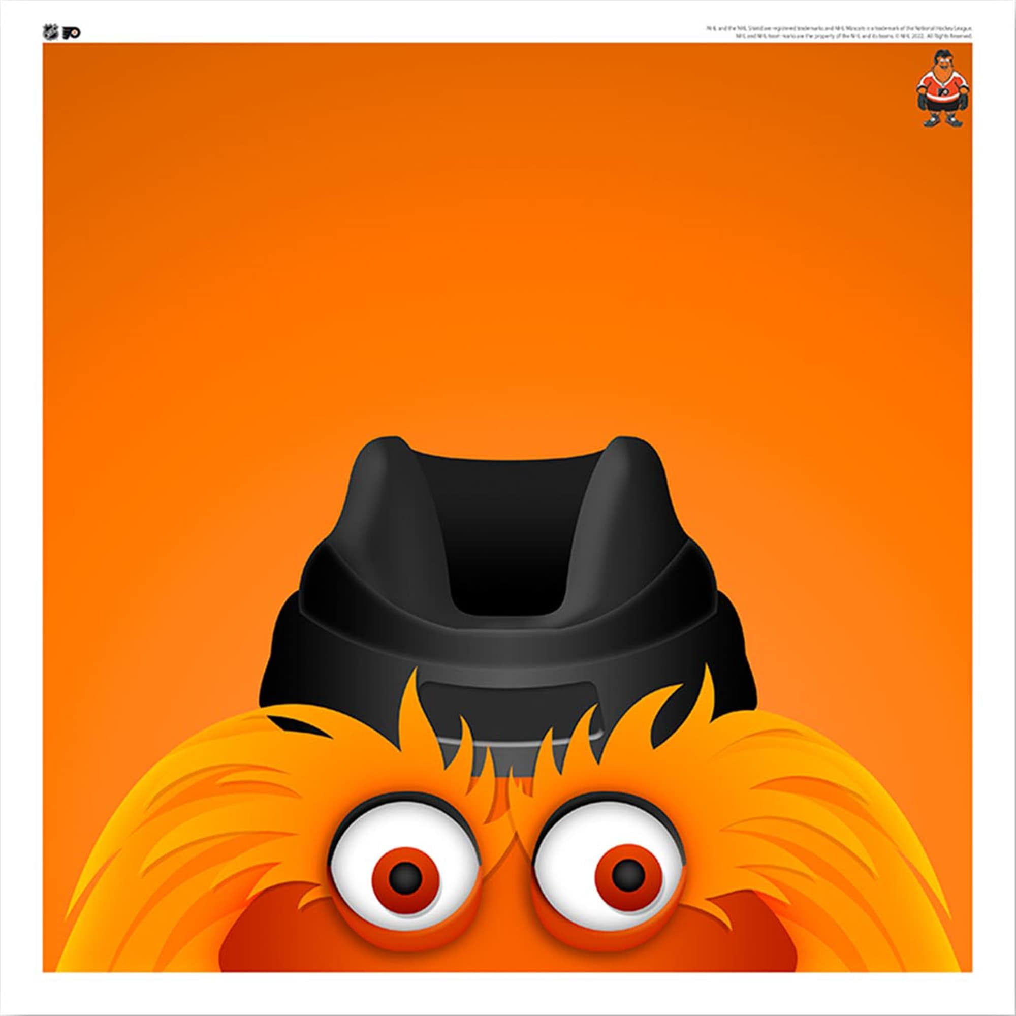 Gritty Philadelphia Flyers 12'' x 12'' Minimalist Mascot Poster Print ...