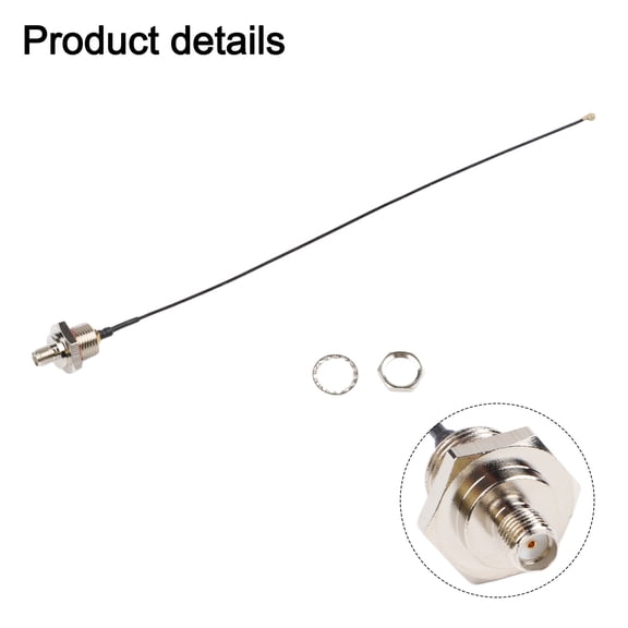 Grivon SMA Female to U.FL RF Adapter Cable 20cm, Waterproof Box Mount Pigtail with M10/M12/M16 Thread, Low Loss Silver-Plated Connector for Antenna Extension