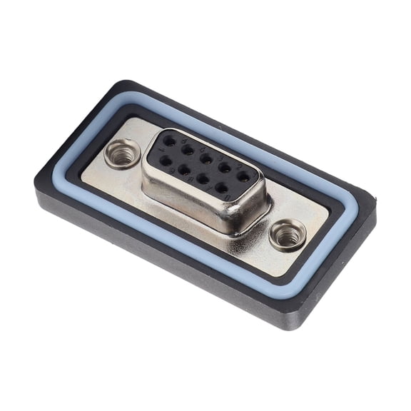 Grivon Waterproof DB9 Female Socket IP67 RS232 Connector, Solder Type D-Sub Serial Port with Dust Cover for Industrial Automation