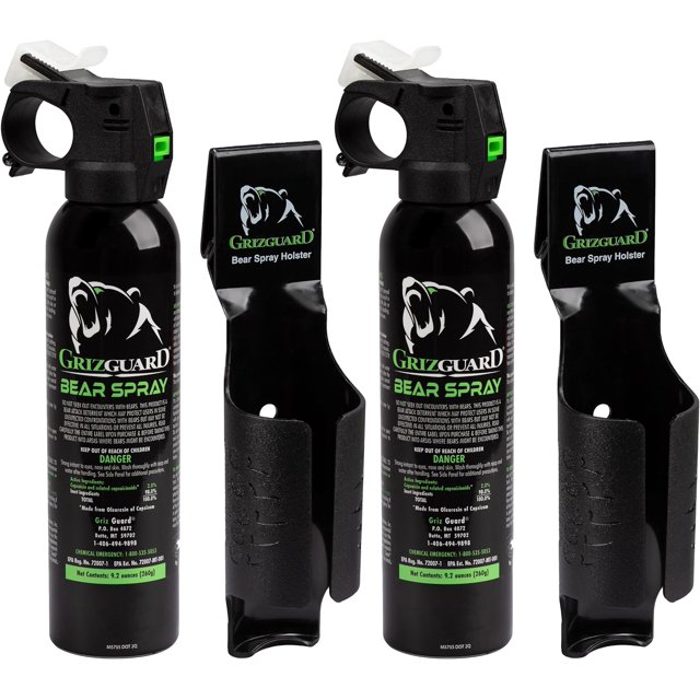 Griz Guard Bear Pepper Spray Self Defense Deterrent with Holster for