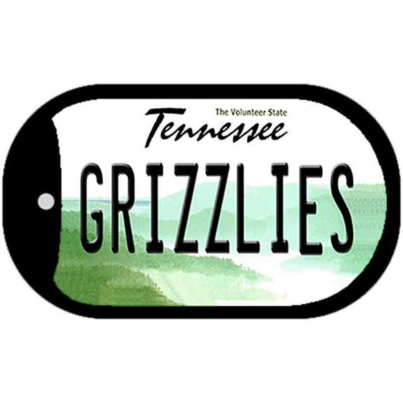 Grizzlies Tennessee Novelty Metal Dog Tag Necklace DT-2576 2" x 1" Dog Tag (DT)
