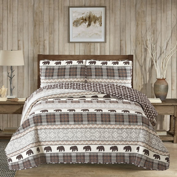 Grizzly 3-piece Quilt Set Full/Queen