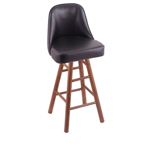 Holland Bar Stool Co. XL 830 Voltaire 25" Swivel Counter with Black Wrinkle Finish, Medium Back, and Medium Maple Seat