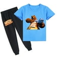 thumbnail image 1 of Grizzly And The Lemmings Printed Cotton Set: Short Sleeve T-shirt and Long Pants for Kids in Summer Outfits, 1 of 3