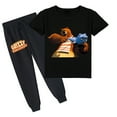 thumbnail image 1 of Grizzly And The Lemmings Printed Cotton Set: Short Sleeve T-shirt and Long Pants for Kids in Summer Outfits, 1 of 3