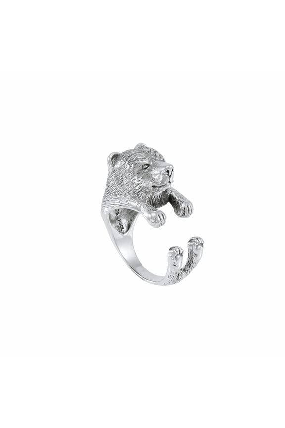 Grizzly Bear 925 Sterling Silver Ring Fine Spirit Animal Totem Wildlife Jewelry