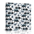 thumbnail image 1 of Grizzly Bear Canvas Wall Art for Living Room, Country Forest Dark Green Beige Animals Pine Trees Star Poster Print Painting for Bedroom Office Home Decoration Wall Pictures Prepare To Hang 10"x10", 1 of 9
