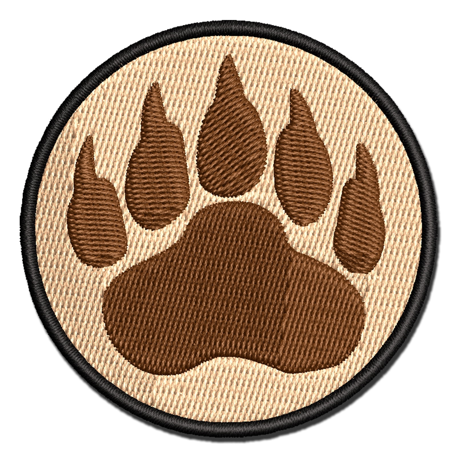 Grizzly Bear Claw Paw Applique Multi-Color Embroidered Iron-On Patch - 3.5 Inch Large
