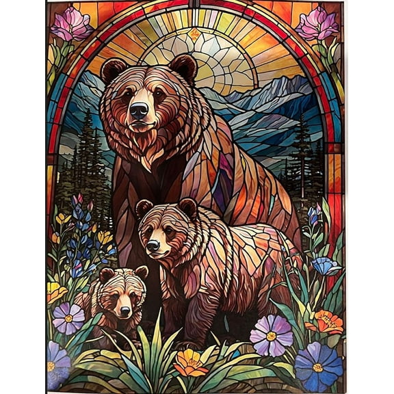 Grizzly Bear Family Plush Throw Blanket 50"x60"
