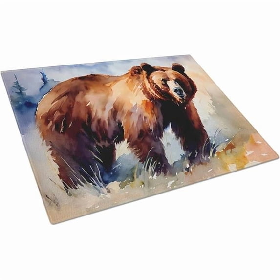 Grizzly Bear Glass Cutting Board Large 12 in x 15 in
