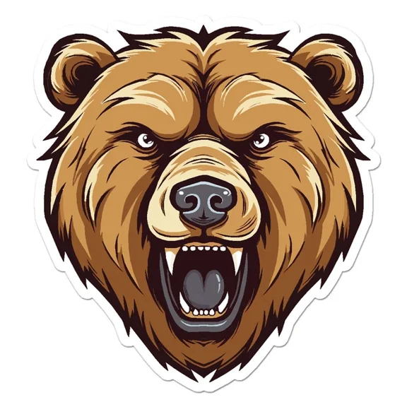 Grizzly Bear Head Vinyl Decal Sticker