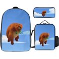 thumbnail image 1 of Grizzly Bear Lemming 17 Inch Backpack With Lunch Bag Pencil Case Set Schoolbag Lunch Box Pen Case 3 Pieces, 1 of 8