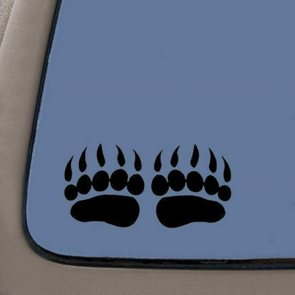 Grizzly Bear Paws Decal | 5.5-Inches Wide | Black Vinyl Decal | Car Truck Van SUV Laptop Macbook Wall Decals