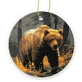 thumbnail image 1 of Grizzly Bear Walking Through The Forest In Orange And Black Tones - Christmas Ornament Xmas Keepsake Ceramic Ornaments Holiday Decorations for Tree Christmas Gift Ideas 2.95in, 1 of 6