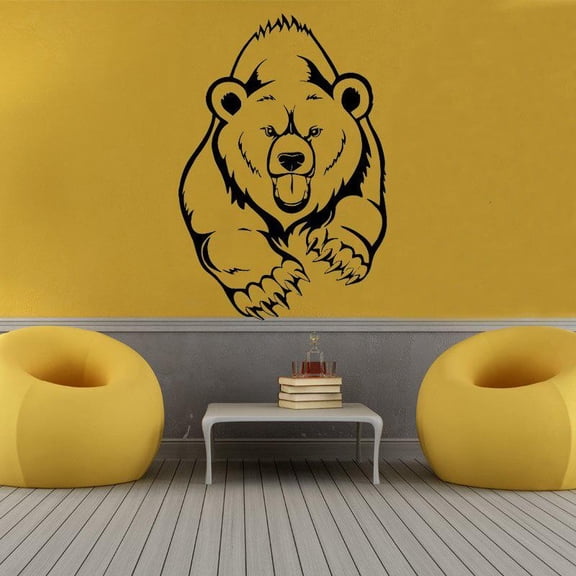 Grizzly Bear Wall Stickers Animal Wall Decals Creative Art Vinyl Design Home Decor Living Room Decoration Removable Decal 43x63cm