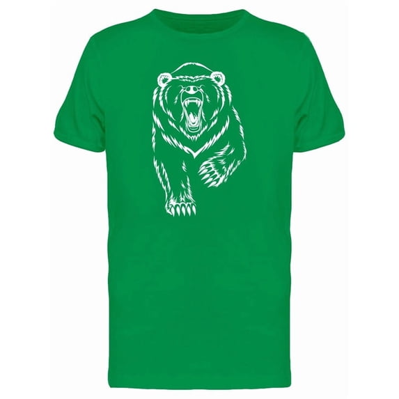 Grizzly Bear White Silhouette Tee Men's -Image by Shutterstock