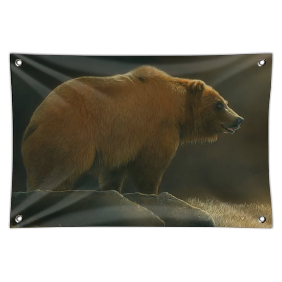 Grizzly Bear in the Morning Glow Home Business Office Sign